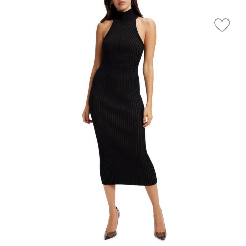 NWT Good American black ribbed sleeveless dress